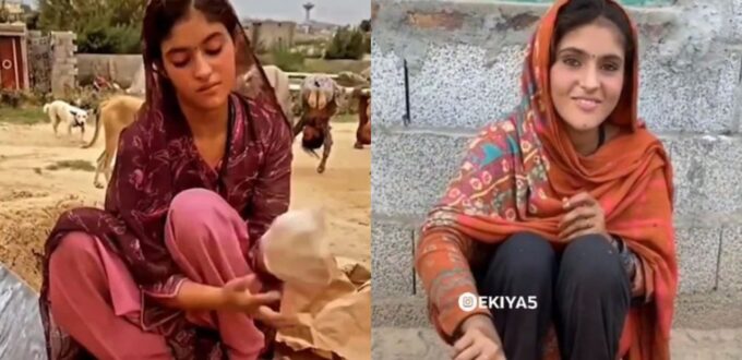 Pakistani roti-making girl wins hearts with her innocent smile while washing clothes. Viral video